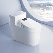 Load image into Gallery viewer, XCQQ Electric Bidet Toilet Seat with Remote, Heated Toilet Seat, Instant Warm Water, Warm Air Dryer, Rear &amp; Feminine with Oscillating Cleansing, Night Light, Slow Close Lid, LED Display - Elongated
