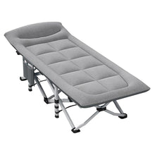 Load image into Gallery viewer, Folding Camping Cot with Mattress and Pillow, Portable No Installation Lightweight Adult Sleeping Bed for Home,Office,Camping and Travelling (Dark Grey)

