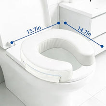 Load image into Gallery viewer, XYRONICA 3" Raised Toilet Seat Cushion, Firm High-Density Foam Toilet Seat Riser, Waterproof Cover, Secure Hook &amp; Loop, Easy-Clean Support, Fits Standard &amp; Elongated Toilets
