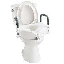 Load image into Gallery viewer, 5" Toilet Seat Riser Supports 300lbs Raised Toilet Seat with Removable Padded Arms for Seniors

