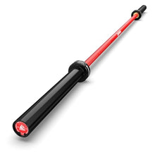 Load image into Gallery viewer, LIONSCOOL 7ft Olympic Barbell (Red Ceramic Shaft &amp; Black E-coated Sleeves, 1500LBS, No Center Knurl)
