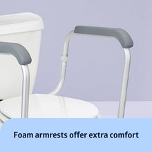Load image into Gallery viewer, Medline Toilet Safety Rail For Seniors with Easy Installation, Height Adjustable Toilet Safety Frame, Bathroom Assist Rail with Armrests, Bathroom Safety, 250 lb. Weight Capacity
