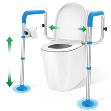 Load image into Gallery viewer, Loyoda Toilet Safety Rails with Big Non-Slip Foot Pads, Adjustable Width &amp; Height Toilet Safety Frame, 350 LBS, Toilet Handles for Elderly and Disabled
