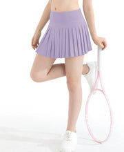Load image into Gallery viewer, DOCUMO Pleated Skirts for Girls with Pocket Shorts Girls Athletic Golf Tennis Skorts Hight Waisted Skirts for Running Casual (Purple, X-Small)
