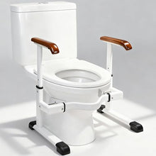 Load image into Gallery viewer, FSA/HSA Eligible Toilet Safety Rails for Elderly with Solid Wood Handles, Adjustable Height &amp; Width, Heavy Duty Thickened Toilet Safety Frame, 520 LBS Capacity, Handles for Disabled &amp; Seniors
