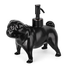 Load image into Gallery viewer, NEWHENGS Pug Dog Shaped Ceramic Pump Soap Dispenser,Dog Lover Gifts,Black
