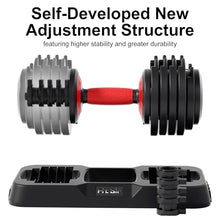 Load image into Gallery viewer, Adjustable Dumbbell Set, 10-in-1 25LB/55LB Ajustable Dumbbells with Safe Locking System, Enclosed Storage Tray
