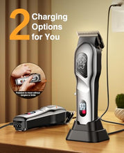 Load image into Gallery viewer, Dog Clippers for Grooming, Dog Grooming Kit for Heavy Thick Hair, Low Noise Cordless Pet Hair Trimmer with Stainless Steel Blade, Professional Rechargeable Hair Trimmer for Dogs and Cats L-Sliver
