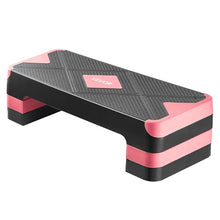 Load image into Gallery viewer, VEVOR Aerobic Exercise Step Platform, 28-Inch Workout Aerobic Stepper, Height Adjustable Fitness Training Step Deck Trainer with 4 Risers, Non-Slip Surface Bench for Home Gym Cardio Strength, Red
