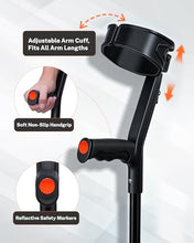 Load image into Gallery viewer, KUAZIDAR Forearm Crutches for Adults, Foldable &amp; Height Adjustable Arm Elbow Crutches (1 Pair)
