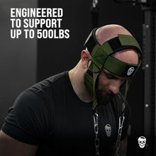 Load image into Gallery viewer, Gymreapers Neck Harness Weight Lifting - Neck Trainer Workout Equipment - Heavy Duty Stainless Steel Chain, Adjustable Neoprene Head Strap, Exercise Equipment for Strength &amp; Pain Relief
