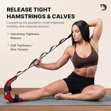 Load image into Gallery viewer, DMoose Fitness Foot &amp; Calf Stretcher with Adjustable Padded Stretching Strap for Plantar Fasciitis, Hamstring, Heel Spurs and Achilles Tendonitis Relief - Yoga Leg Stretch Strap for Flexibility
