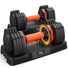 Load image into Gallery viewer, Adjustable Dumbbells Set 25LB, Weights Dumbbells Set 5/10/15/20/25lbs, dumbbell set 2 (25, Pounds)
