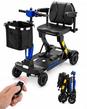 Load image into Gallery viewer, Ecomobi Light Weight Mobility Scooter for Seniors &amp; Adults, 12–30 Mile Range, Foldable Airline Approved Portable 4 Wheel Motorized Scooter with Removable Lithium Battery, 300 lb Capacity, Ultra Blue
