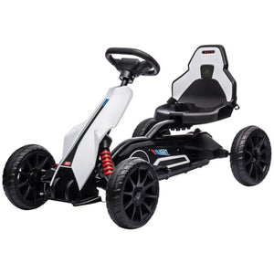 Safe and Fun 12V Electric Go Kart for Kids 3-8 Years Old, Outdoors Adventure Ride-On Toy, White