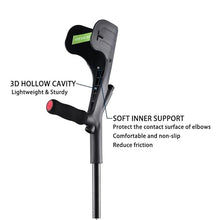 Load image into Gallery viewer, YOKABOZE Forearm Crutches for Adults Foldable Knee Patients Mobility aids for Children and Seniors  (Black Pro)
