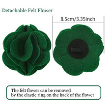Load image into Gallery viewer, ARING PET Velvet Dog Collars, Dark Green Soft Pet Collar with Detachable Felt Flower Metal Buckle for Puppy Small Medium Large Boy Girl Dogs-M
