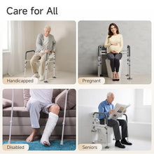 Load image into Gallery viewer, Loyoda Toilet Safety Rails,Height-Adjustable Toilet Frame Width-Adjustable Toilet Handles Foldable Toilet Rail Provides Support for Seniors ， Pregnant ，Disabled （Gray）
