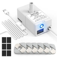 Load image into Gallery viewer, Cat Water Fountain Pump for 50oz, 95oz Fountain, Ultra Quiet, USB Cable, LED Light and 6 Pack Pet Fountain Filters

