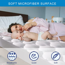 Load image into Gallery viewer, King Size Quilted Fitted Waterproof Mattress Pad, Premium Hollow Material Filling Mattress Protector, Breathable, Quiet, Cooling, Machine-Washable Mattress Cover with 21” Deep Pocket
