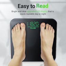 Load image into Gallery viewer, Ovutek Bathroom Scale for Body Weight, Highly Accurate Digital Weighing Machine for People, Upgraded Batteries Included, Compact Size, LED Display, Physician Scale with Sturdy Tempered Glass, 400lb
