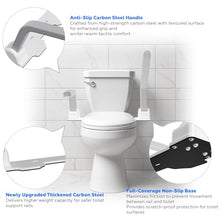 Load image into Gallery viewer, ZEAGUS Toilet Safety Rails for Seniors,500lb Heavy-Duty Toilet Safety Frame,60° Adjustable &amp; Space-Saving Toilet Assist Arms,Toilet Handles for Elderly,Disabled, and Mobility Impaired
