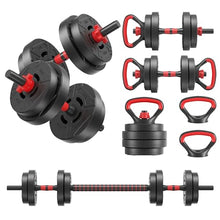 Load image into Gallery viewer, Fitvids 40lbs 4in1 Adjustable Dumbbell Set, Multi-Functional Changeable Dumbbell and Barbell Kettlebell Set
