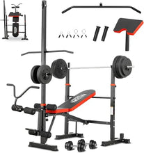 Load image into Gallery viewer, Foldable 1500LBS 8 IN 1 Weight Bench Set with Rack, Leg Extension
