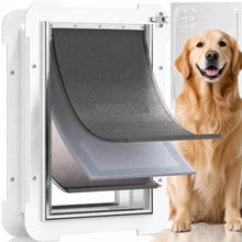 Load image into Gallery viewer, MIAOTONG 3-Flap Steel Large Dog Door for Door with Metal Sliding Lock Panel
