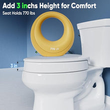 Load image into Gallery viewer, SAMODRA Raised Toilet Seat Riser, White, 3 Inch High Elevated Toilet Seat for Seniors, Soft Close, Easy Install &amp; Clean (Elongated)
