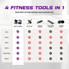 Load image into Gallery viewer, Multi Slider Home Gym Workout Device – All-in-One Core Training System with Push-Up Handles, Multifunctional Ab Roller
