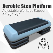 Load image into Gallery viewer, Adjustable Step Platform 30" × 14" Workout Aerobic Stepper Platform for Home /Gym(Grey)
