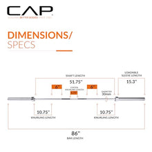 Load image into Gallery viewer, CAP Barbell Classic 7-Foot Olympic Bar, Chrome
