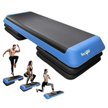 Load image into Gallery viewer, Yes4All Adjustable Workout Aerobic Exercise Step Platform - Blue Black
