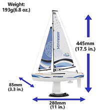Load image into Gallery viewer, PLAYSTEAM Voyager 280 2.4GHz RC Motor Powered Sailboat in Blue - 17.5" Tall

