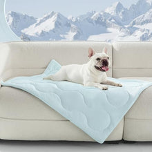 Load image into Gallery viewer, MIXJOY Cooling Blanket for Medium Dogs Breathable, Dual-Sided with Q-MAX>0.5, Lightweight Pet Cooling Throw Blanket Summer for Sofa &amp; Dog Bed, Washable Soft Dog Cat Cold Mat Durable, Aqua Blue, 30x40
