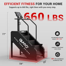 Load image into Gallery viewer, Stepper Machine, GMWD Stair Climber with LED Screen- Black

