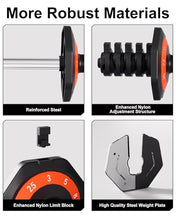 Load image into Gallery viewer, Fit Sir 25/55LB Adjustable Dumbbell Set,10 in 1 Free Weights Dumbbell of 2 with Secure Locking Mechanism for Safe,1 Sec Speed Adjustment Men/Women Gym and Home Strength Training Equipment
