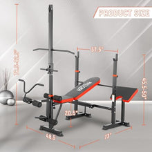 Load image into Gallery viewer, Foldable 1500LBS 8 IN 1 Weight Bench Set with Rack, Leg Extension
