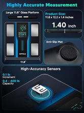 Load image into Gallery viewer, LOFTILLA Smart Scale for Body Weight, 8-Electrode Bluetooth Bathroom Scale with BMI Body Fat Muscle Mass, 50+ Full Body Composition Metrics, High Accurate Scales with 5.4" Large LED Display Black
