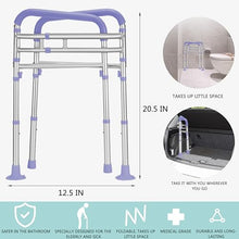 Load image into Gallery viewer, Lianjindun Toilet Safety Rails, Adjustable Toilet Frame for Elderly, Seniors, Handicap &amp; Disabled, Foldable Handicap Toilet Handles Fit Any Toilets（Purple）
