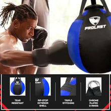 Load image into Gallery viewer, PROLAST Wrecking Ball Heavy Punching Bag for Adults, Hook and Uppercut, Body Snatcher, Boxing, MMA, Muay Thai Training Equipment, Filled, 65 lbs, Rhino Blue
