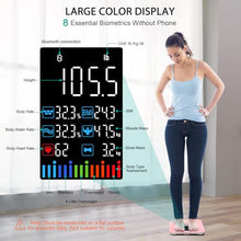 Load image into Gallery viewer, ABLEGRID Body Fat Scale,Digital Smart Bathroom Scale for Body Weight,Large Color Display Screen,22 Body Composition Metrics BMI,Water Weigh,Heart Rate,Baby Mode,400lb,Rechargeable-Rosegold
