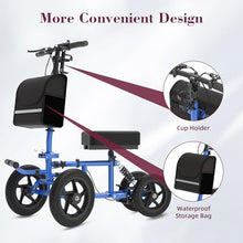 Load image into Gallery viewer, Fvzzin All Terrain Knee Scooter for Adults, Foldable Rolling Knee Scooter with DIY Stickers &amp; Shock Absorber, Steerable Knee Walker for Broken Foot, Ankle Injuries &amp; Surgery, Better Crutch Alternative
