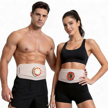 Load image into Gallery viewer, Ab Toning Belt, Abdominal Massager Belt with Shaping &amp; Heating Functions, Abs Sculptor Daily Training for Home Office Fitness Exercise Men Women Unisex (Beige)
