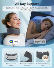 Load image into Gallery viewer, BETOVIN Neck Brace for Sleeping, for Relief Neck Pain and Provide Support Soft Cervical Collar, Neck Support Keep Vertebrae Stable &amp; Aligned Relief of Cervical Spine Pressure Gray (Large Size)
