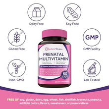 Load image into Gallery viewer, Doctor's Recipes Prenatal Multivitamin with DHA &amp; Folate (L-5-MTHF) for Expecting &amp; Planning Moms, Gentle Comprehensive Nutrient Support, 60 Softgels
