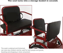 Load image into Gallery viewer, Brown 1,14 inch, Adult Tricycle Old Age Scooter Pedal Tricycle Elderly Pedal Exercise Bike with to Carry People and Goods
