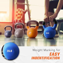 Load image into Gallery viewer, RitFit Neoprene Coated Kettlebell Weight Set, Solid Cast Iron, 190LB (5+10+15+20+25+30+40+45 LB)
