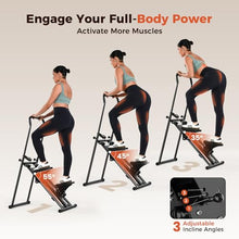 Load image into Gallery viewer, Sportneer Foldable Stair Stepper for Home Gym, Adjustable Resistance, Vertical Climber with Handlebar
